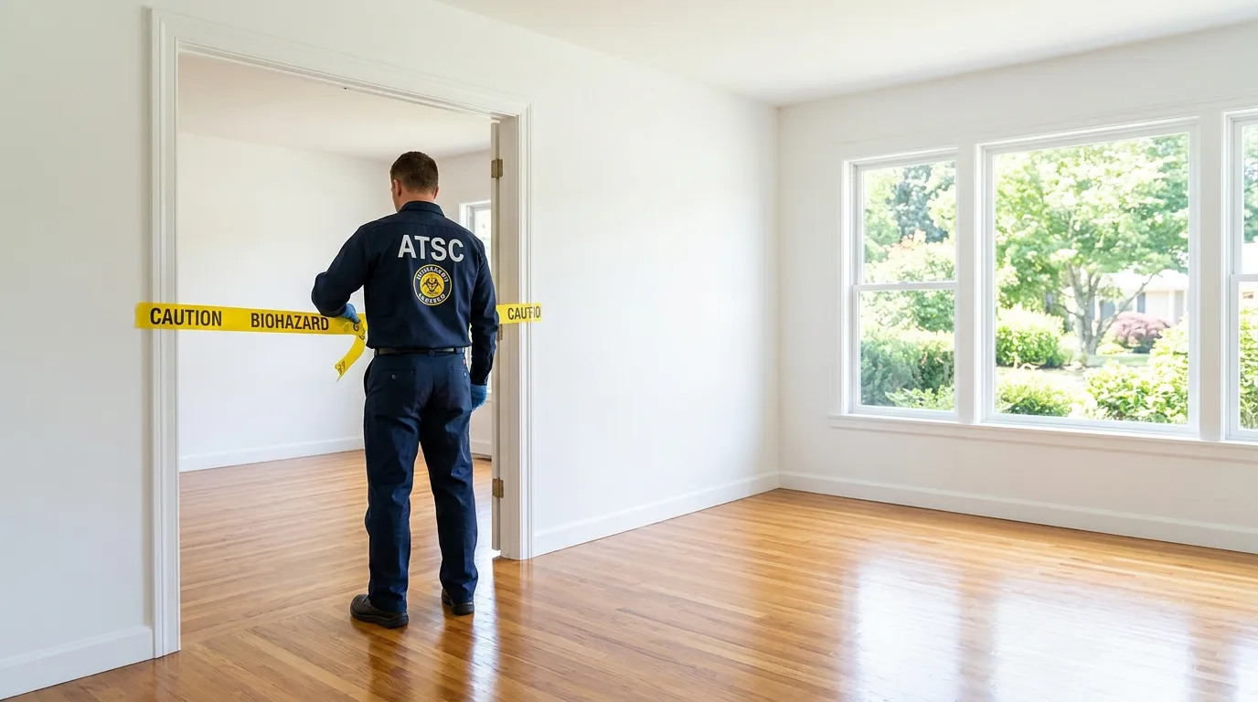 Certified biohazard cleanup crew performing Crime Scene Cleanup in Walpole